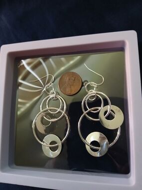 Silver-Tone Multi-Ring Dangle Earrings - Women Jewelry